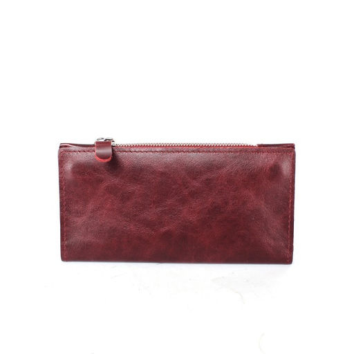 Портмоне женское Croco-ПР-1052 натуральная кожа 3 отд, 5 карм, бордовый пулл-ап (159) 261400  фото 2