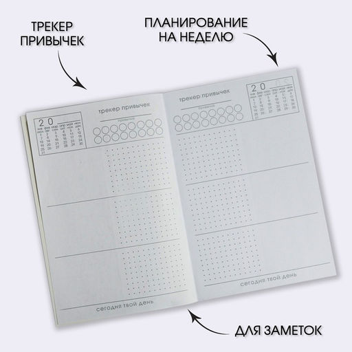 Планер-ежедневник А5, 80 л «Зеленый»