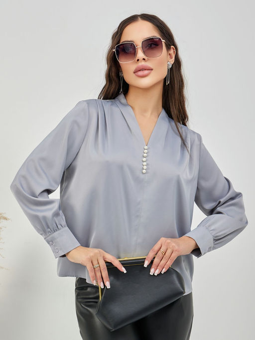 Блузка Пэги (серый) - Nadi bordo фото 2