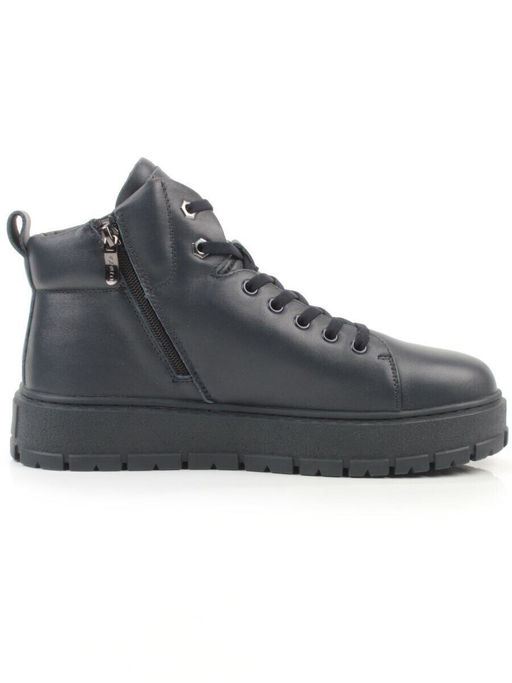 05-AW1010-2M DK. BLUE Ботинки зимние мужские (натуральная кожа, натуральный мех)