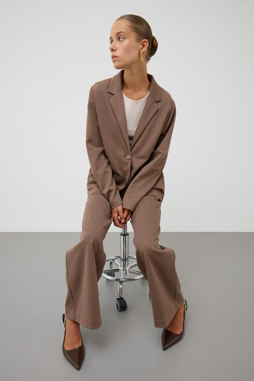 ЕВТ 4158/песочно-коричневый,гусиная лапка брюки жен