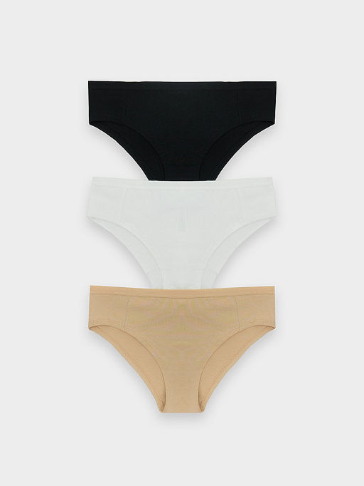 Трусики слипы Mark Formelle бежевый хлопок с эластаном набор 3 шт  фото 8