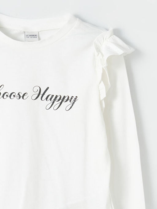 Bisiklet Yaka K?z ?ocuk Ti??rt - Waikiki фото 3