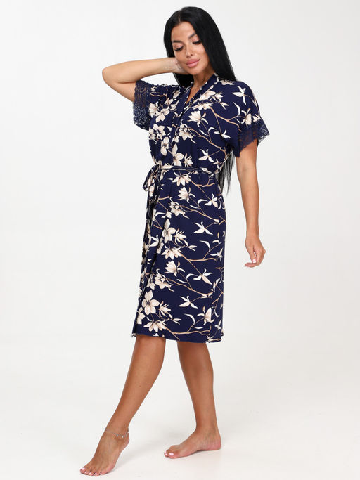 95-Х ХАЛАТ ЖЕНСКИЙ (Нарцисс на синем) - А-дина фото 5