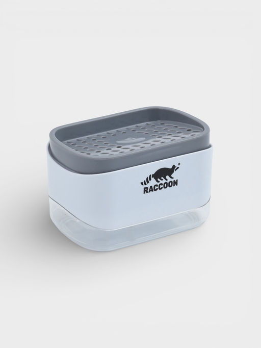 Дозатор для моющего средства с подставкой для губки Raccoon, губка в комплекте