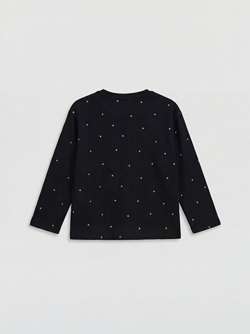 Y?ld?z Desenli K?z ?ocuk Uzun Kollu Ti??rt