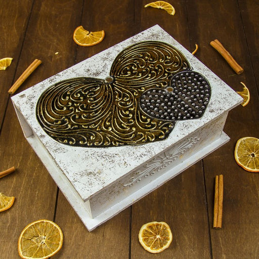 Шкатулка «Два сердца», 24×18×9 см, МДФ