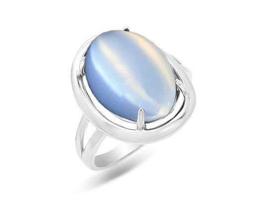 Кольцо из серебра лунный камень, КП20