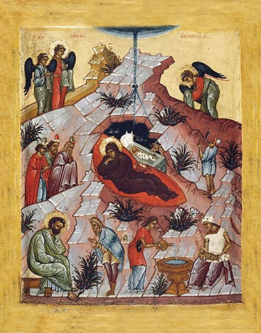 Икона. Рождество Христово. 15 век
 Дерево, пигментные краски, матовый лак