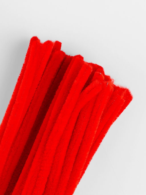 Синельная проволока, набор 100 шт, размер 1 шт 30х0,8 см, цвет красный