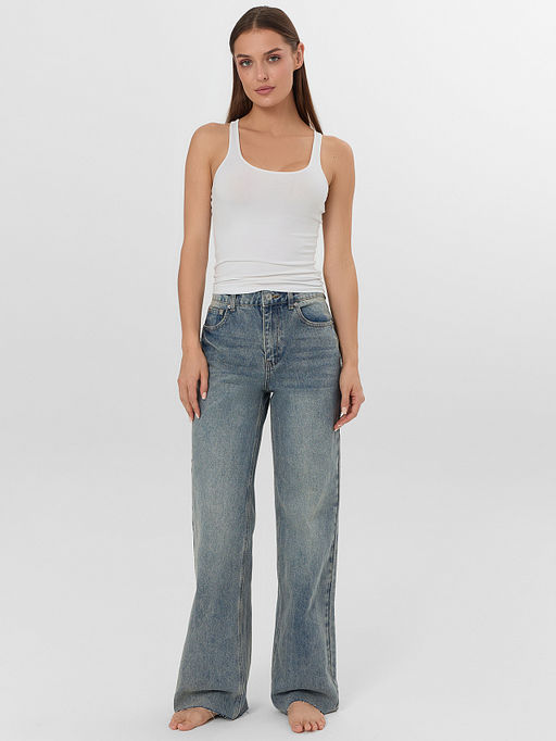 Джинсы женские wide leg синие - Mark formelle фото 4