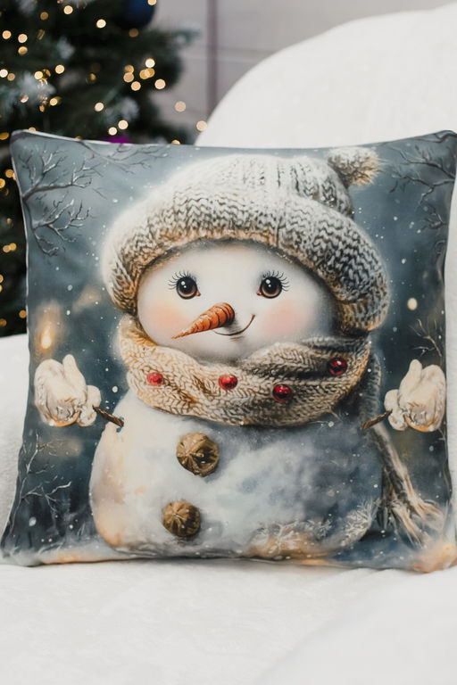 Наволочка декоративная новогодняя 2 шт 3D эффект велюр