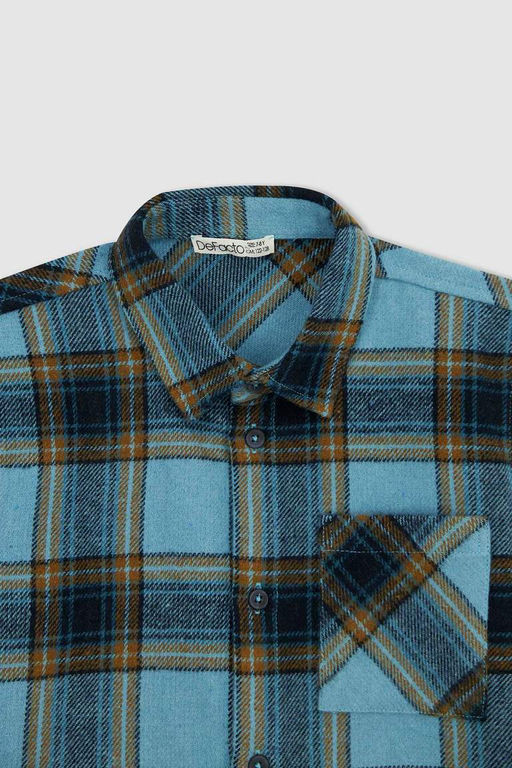 Фланелевая рубашка с длинным рукавом для мальчика - Defacto фото 8