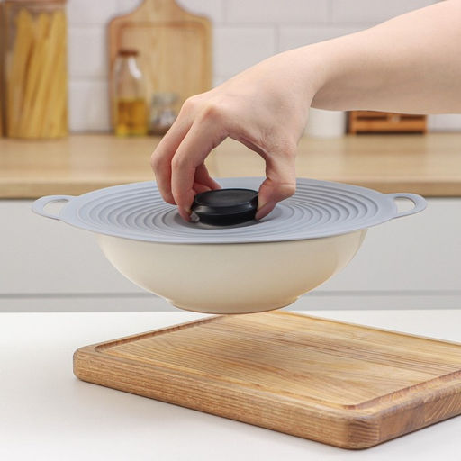 Крышка универсальная Доляна, силикон, d=22.5 см, цвет серый