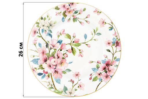 Набор тарелок 2 пр. 26*26*2 см Яблоневый цвет на белом NEW BONE CHINA - Elan gallery фото 2