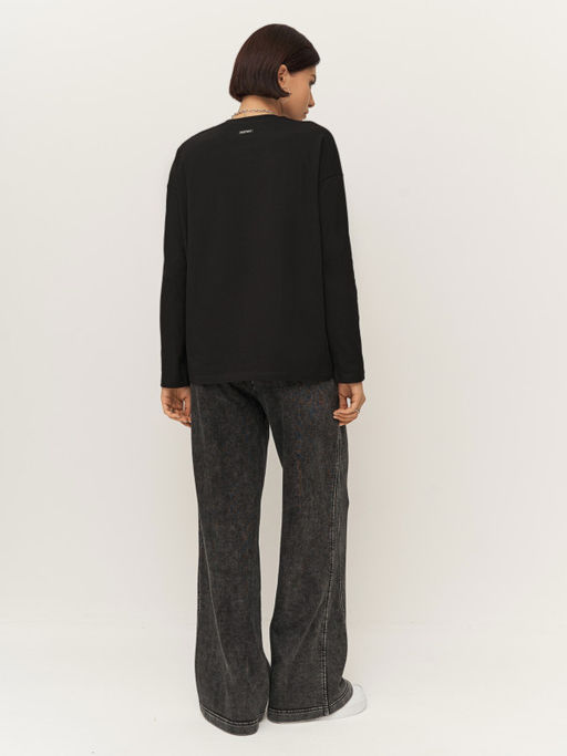 Лонгслив прямого силуэта с эластичным принтом PARIS - Eazyway фото 6