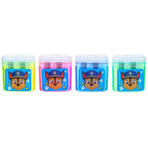 Цена за 12 шт. Точилка пластиковая с контейнером, двойная, МИКС, PAW PATRO