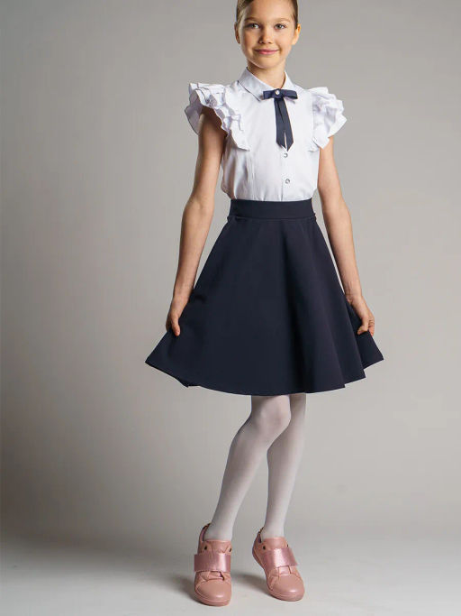 22021068 playToday Блузка текстильная для девочек, белый  фото 2