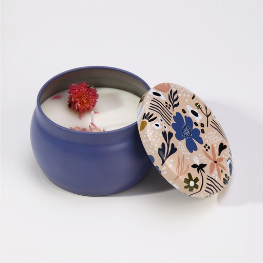 Ароматическая свеча в банке «Фрезия», из соевого воска с сухоцветом, 4.5×6 см, 80 г