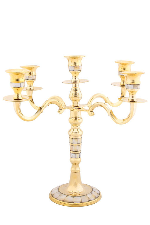 Подсвечник № П70103 на 5 свечей с перламутром
