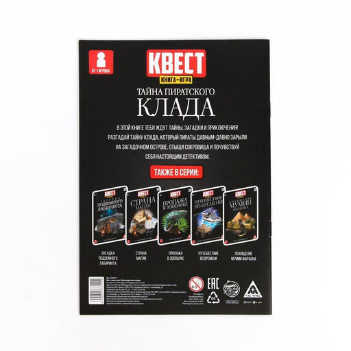 Цена за 5 шт. Книга квест - игра «Тайна пиратского клада», 22 стр., 8+