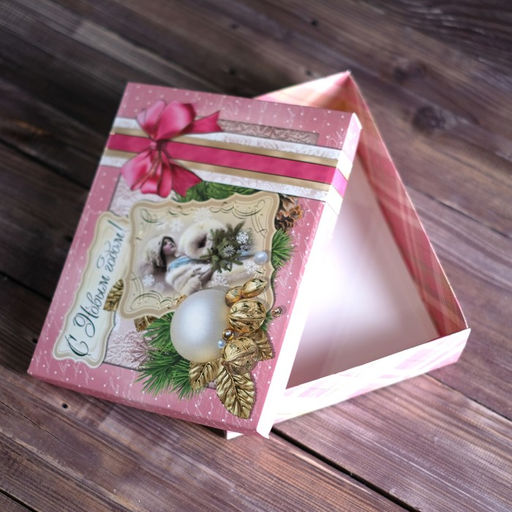 Цена за 5 шт. Подарочная коробка Декупаж, 23,7 х 18,7 х 6,3 см - Simaland фото 2