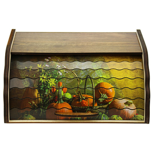 Хлебница деревянная Натюрморт с тыквой 38х28х17см (Россия) - Домашняя мода фото 2