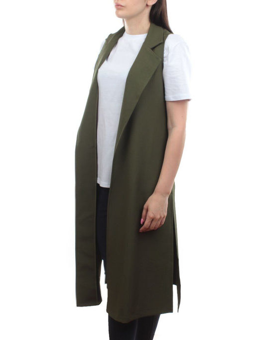 S2623 GREEN Жилет женский классический удлиненный (95% полиэстер,5% спандекс)