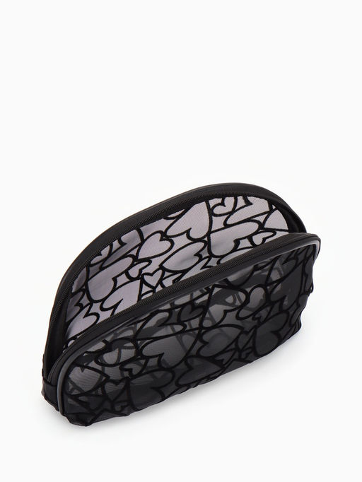 Косметичка дор Сердца 22*4*15, отд на молнии, черный