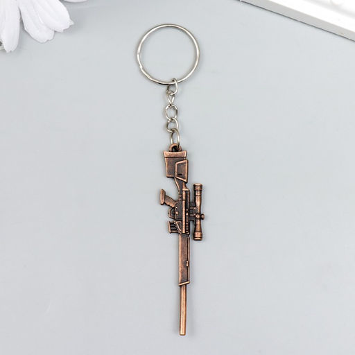 Цена за 12 шт. Брелок для ключей на кольце «Винтовка с прицелом», металл, 6.3×1.5 см, МИКС