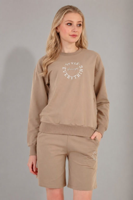 Арт. 5342/2 Костюм женский с шортами 42-50 (5 шт) Цвет:верх- бежевый, низ- бежевый