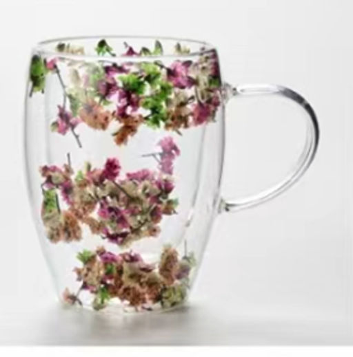 Кружка 350 мл двойное дно Сухоцветы / 350-3Y /уп 100/