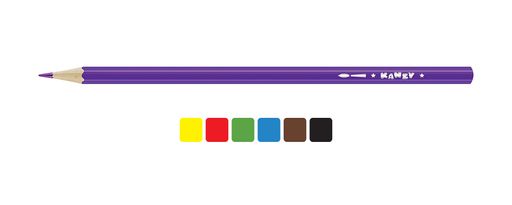 KANZY Мой друг котенок WCP-2006 Набор акварельных карандашей заточенный 8 х 6 цв. СК/Распродажа