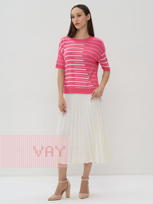 Джемпер женский 5231-41340. 51793/001 барби/белый