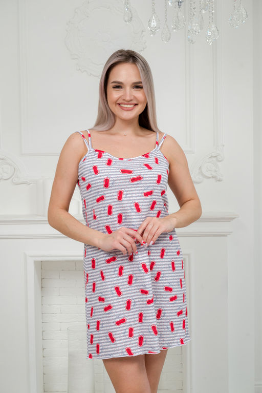 Ночная сорочка из кулирки Оливия красный морфей - Амадэль фото 5