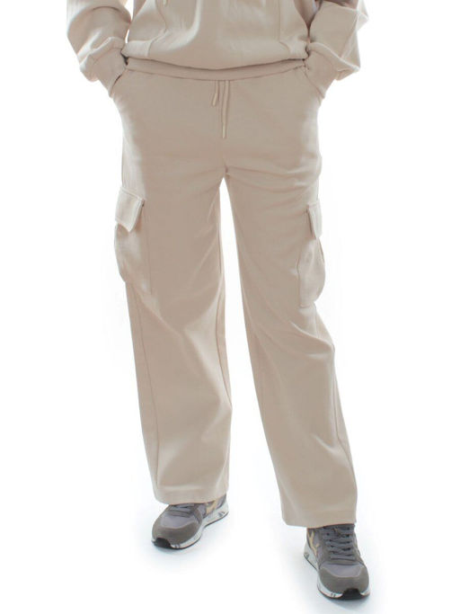 3156/3157 BEIGE/BROWN Костюм спортивный женский (95% хлопок, 5% эластан)