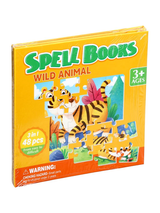 Книжка - деревяшка пазл «Животные», 48 деталей