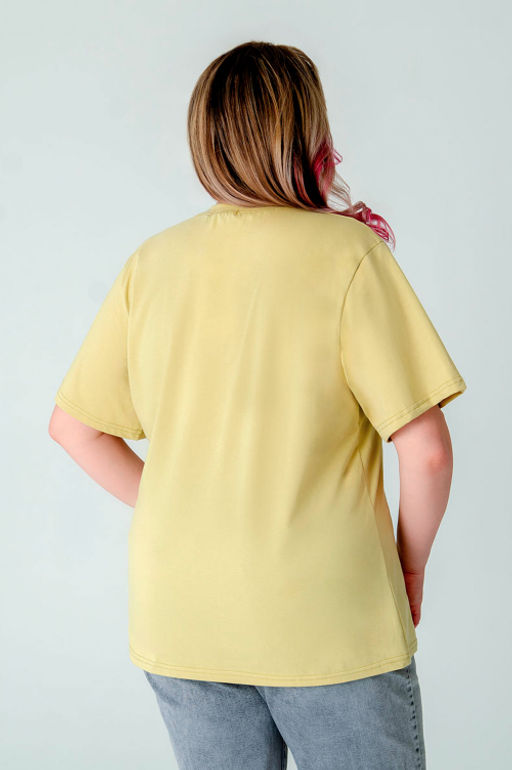 Арт. 3-1154 Футболка женская 50-58 (5 шт) Цвет:горчичный - Калинка фото 19