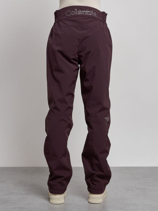 Брюки утепленные спортивные с высокой посадкой женские зимние темно-бордового цвета 7141Tb - Colannia фото 8