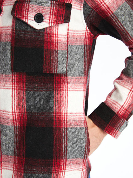 Regular Fit Uzun Kollu Ekose Erkek G?mlek Ceket