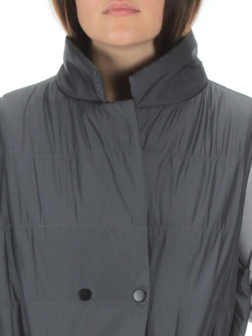 M007 DK.GRAY Жилет женский демисезонный (100 гр. синтепон) - Фабричный китай фото 10