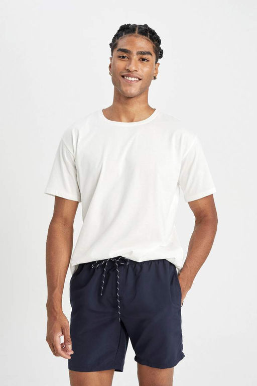 Шорты для плавания выше колена стандартного кроя на сетчатой подкладке - Defacto фото 3