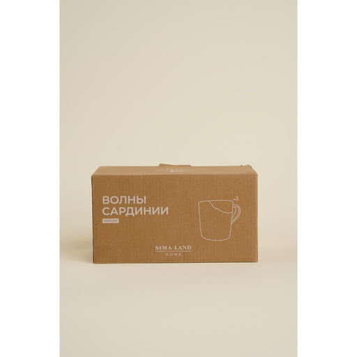 Набор кружек SL Home Волны Сардинии, 400 мл, фарфор, 2 шт., бежевый