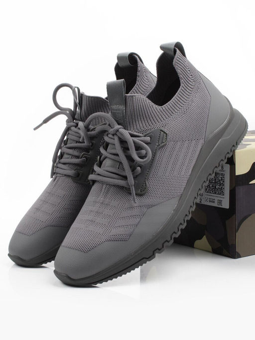 03-1000-4 GREY Кроссовки-носки мужские Снокеры (эластичный текстиль) - Фабричный китай фото 13