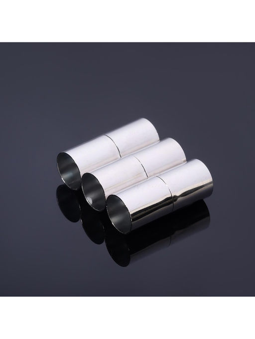 Замок-концевик магнитный, L=20 мм, вн.d=8 мм, (набор 3 шт.), цвет серебро