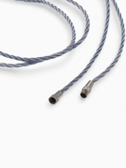 Цена за 2 шт. Шнурок гайтан 60 см d=2 мм, цвет серебряный, винтовой замок серебро