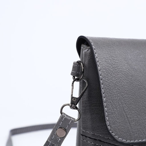 Сумка-клатч на магните, длинный ремень, цвет серый - Simaland фото 5