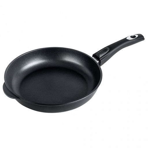 Сковорода с тефлоновым покрытием д28см "Классик", h5,5см, s0,4см, съемная ручка из термостойкого пластика, стеклянная крышка с пароотводом, подарочная упаковка (Россия)