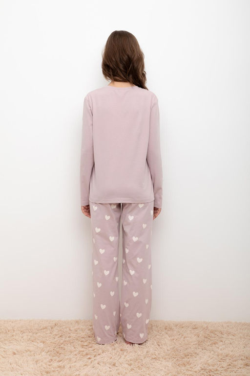 КБ 2830/розово-сиреневый,сердечки пижама для дев