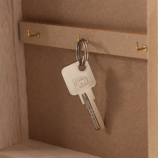 Ключница настенная Круги. Ключи и сердце, дерево, 6 крючков, розовый, 6.5?20?26.5 см